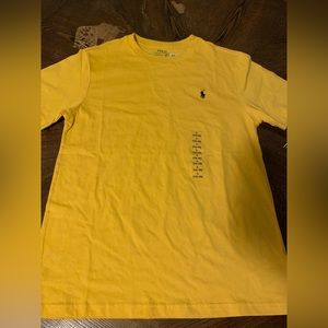 Boy’s Yellow Polo shirt. Size Large in boys. Brand new
